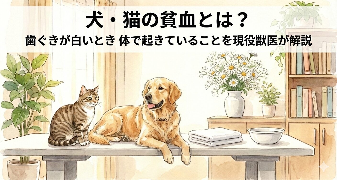 犬・猫の貧血とは？歯ぐきが白いとき体で起きていることを現役獣医が解説