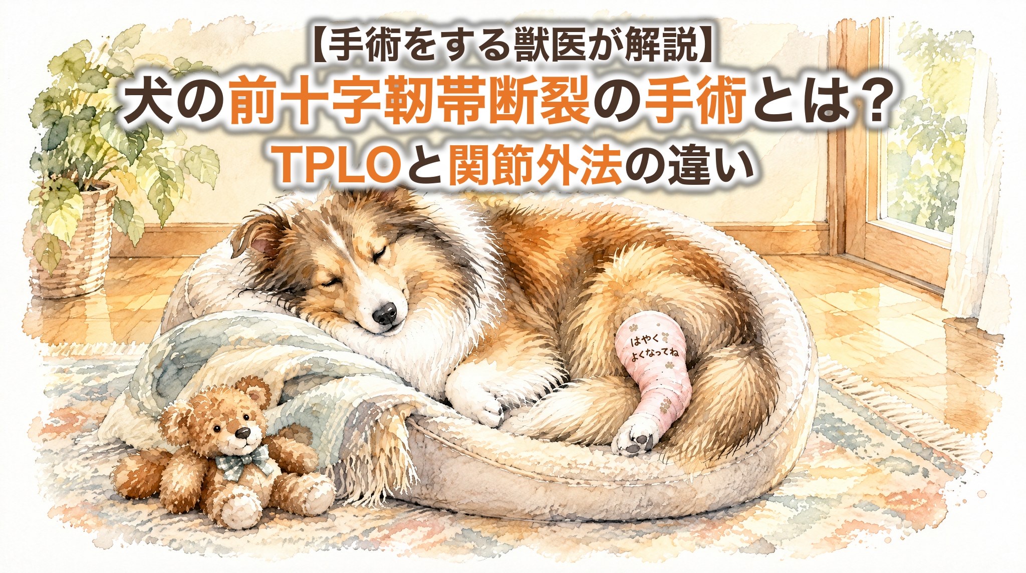 【手術をする獣医が解説】犬の前十字靭帯断裂の手術とは？TPLOと関節外法の違いを坂道の車でやさしく解説
